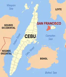 San Francisco na Cebu  Coordenadas : 10°39'N, 124°21'E