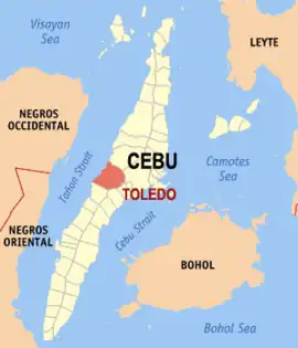 Toledo na Cebu Coordenadas : 10°23'N, 123°39'E