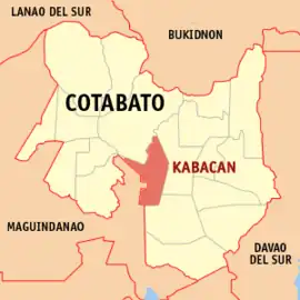 Kabacan na Cotabato  Coordenadas : 7°7'N, 124°49'E