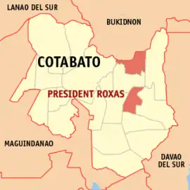 Presidente Roxas na Cotabato  Coordenadas : 7°9'15.98"N, 125°3'20.99"E