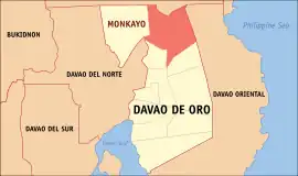 Monkayo na Davao de Ouro  Coordenadas : 7°49'26"N, 126°3'13"E