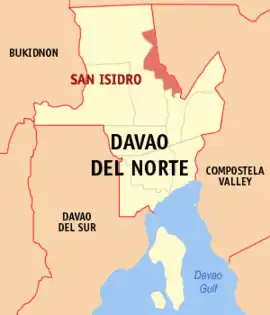 San Isidro na Davao do Norte  Coordenadas : 7°45'N, 125°44'E