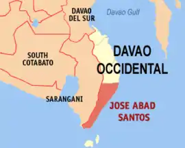 Jose Abad Santos na Davao Ocidental  Coordenadas : 5°55'N, 125°39'E