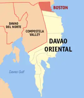 Boston na Davao Oriental  Coordenadas : 7°52'11"N, 126°22'34"E