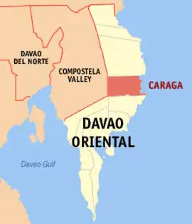 Caraga na Davao Oriental Coordenadas : 7°19'42"N, 126°33'57"E