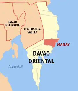 Manay na Davao Oriental Coordenadas : 7°12'39"N, 126°31'58"E