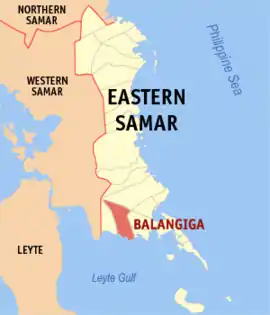 Balangiga na Samar Oriental  Coordenadas : 11°6'33"N, 125°23'12"E