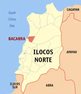 Bacarra na Ilocos Norte  Coordenadas : 18°15'6.79"N, 120°36'38.57"E