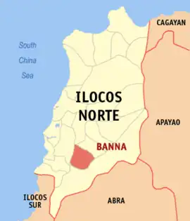 Banna na Ilocos Norte  Coordenadas : 17°58'50"N, 120°39'16"E