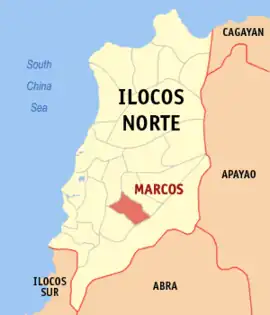 Marcos na Ilocos Norte  Coordenadas : 18°2'40"N, 120°40'43"E