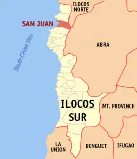 San Juan na Ilocos Sul  Coordenadas : 17°44'35"N, 120°27'30"E