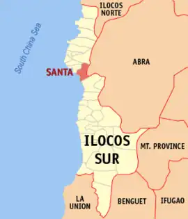 Santa na Ilocos Sul  Coordenadas : 17°29'9.75"N, 120°26'4.00"E