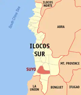 Suyo na Ilocos Sul Coordenadas : 16°59'2"N, 120°30'50"E