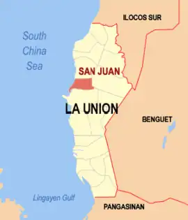 San Juan na La Union  Coordenadas : 16°40'N, 120°20'E