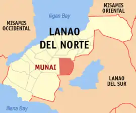 Munai na Lanao do Norte  Coordenadas : 7°58'32.99"N, 124°3'49.00"E