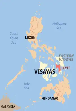 Leyte na Visayas Orientais  Coordenadas : 11°0'N, 124°51'E