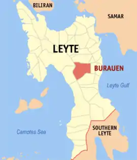 Burauen na Leyte  Coordenadas : 10°59'N, 124°54'E