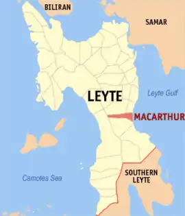 MacArthur na Leyte Coordenadas : 10°50'8"N, 124°59'47"E