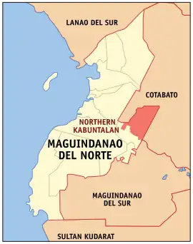 Kabuntalan do Norte na Maguindanao do Norte Coordenadas : 7°12'5.98"N, 124°28'29.05"E