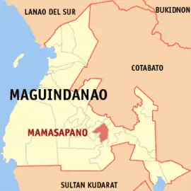 Mamasapano na Maguindanao do Sul  Coordenadas : 6°53'35.65"N, 124°30'2.29"E