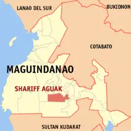 Shariff Aguak na Maguindanao do Sul  Coordenadas : 6°51'52.99"N, 124°26'30.01"E