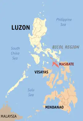 Masbate na Região de Bicol Coordenadas : 12°16'N, 123°35'E