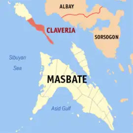 Claveria na Masbate  Coordenadas : 12°54'12.60"N, 123°14'44.52"E