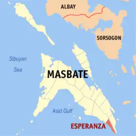 Esperanza na Masbate  Coordenadas : 11°44'13"N, 124°2'30"E