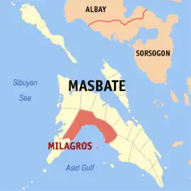 Milagros na Masbate  Coordenadas : 12°13'9"N, 123°30'32"E