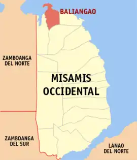 Baliangao na Misamis Ocidental  Coordenadas : 8°40'N, 123°36'E