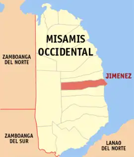 Jimenez na Misamis Ocidental Coordenadas : 8°20'0.000"N, 123°50'0.000"E