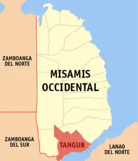 Tangub na Misamis Ocidental Coordenadas : 8°4'0.0000"N, 123°45'0.0000"E