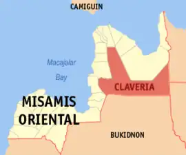 Claveria na Misamis Oriental  Coordenadas : 8°36'36.00"N, 124°53'40.99"E
