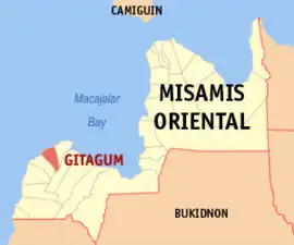 Gitagum na Misamis Oriental  Coordenadas : 8°35'44.30"N, 124°24'19.49"E