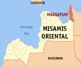 Magsaysay na Misamis Oriental  Coordenadas : 9°1'N, 125°11'E