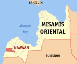 Naawan na Misamis Oriental Coordenadas : 8°26'0"N, 124°18'0"E