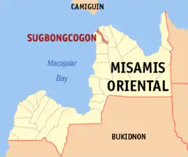 Sugbongcogon na Misamis Oriental  Coordenadas : 8°57'N, 124°47'E
