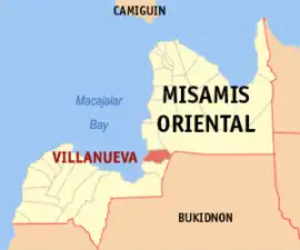 Villanueva na Misamis Oriental Coordenadas : 8°35'N, 124°47'E