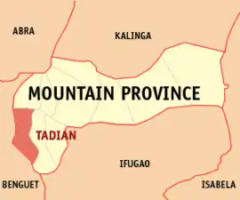 Tadian na Província da Montanha  Coordenadas : 16°59'46"N, 120°49'15"E