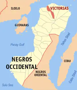 Victorias na Negros Ocidental  Coordenadas : 10°54'N, 123°5'E
