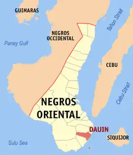 Dauin na Negros Oriental  Coordenadas : 9°12'N, 123°16'E