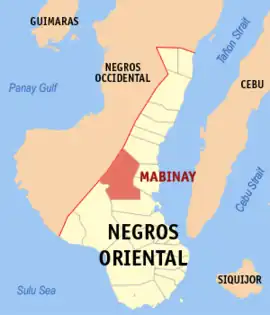 Mabinay na Negros Oriental  Coordenadas : 9°44'N, 122°55'E