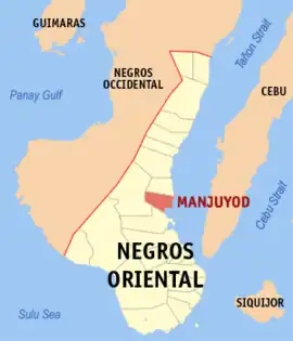 Manjuyod na Negros Oriental  Coordenadas : 9°41'N, 123°9'E