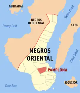 Pamplona na Negros Oriental  Coordenadas : 9°28'N, 123°7'E