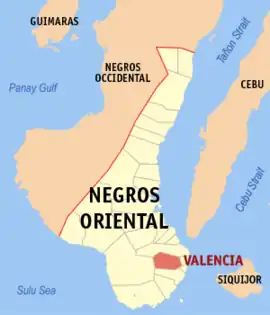 Valencia na Negros Oriental  Coordenadas : 9°17'N, 123°15'E