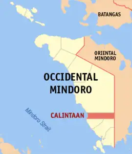 Calintaan na Ocidental Mindoro  Coordenadas : 12°34'32"N, 120°56'34"E