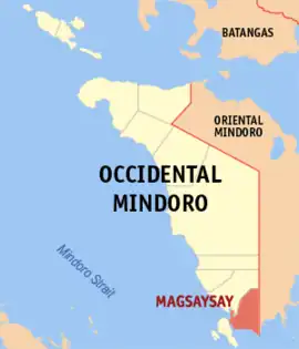 Magsaysay na Ocidental Mindoro  Coordenadas : 12°18'42"N, 121°8'50"E
