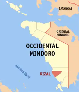 Rizal na Ocidental Mindoro  Coordenadas : 12°28'N, 120°58'E