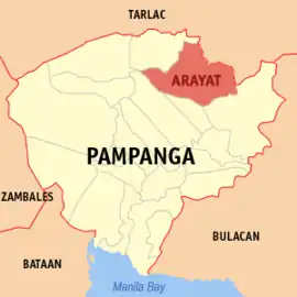 Arayat na Pampanga  Coordenadas : 15°8'57.34"N, 120°46'8.97"E