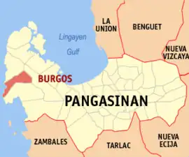 Burgos na Pangasinan  Coordenadas : 16°2'47.29"N, 119°51'24.41"E